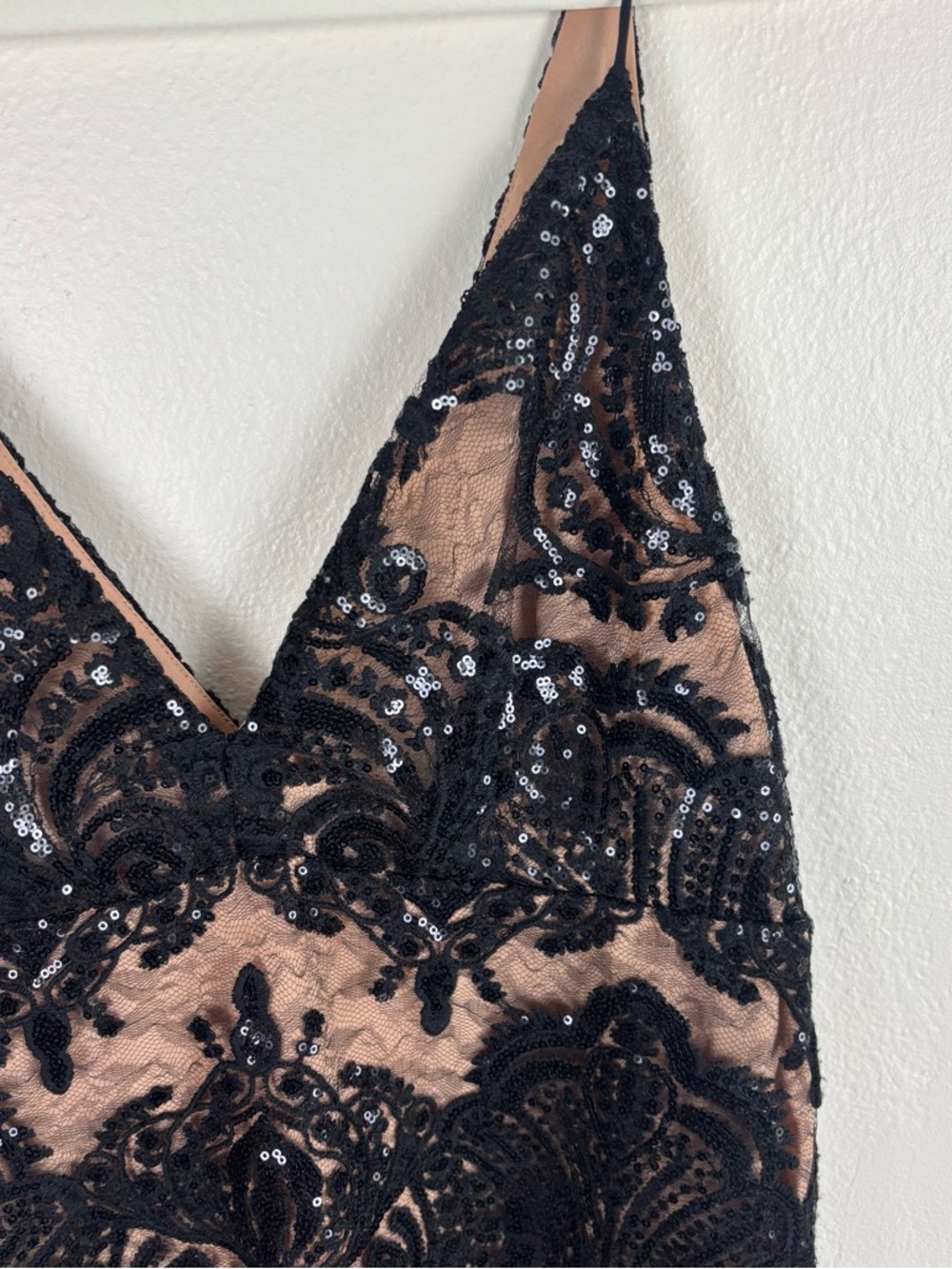 Free People Night Shimmers Black Lace Sequin Mini Dress Women’s Size 10 NWT LBD - Picture 3 of 8